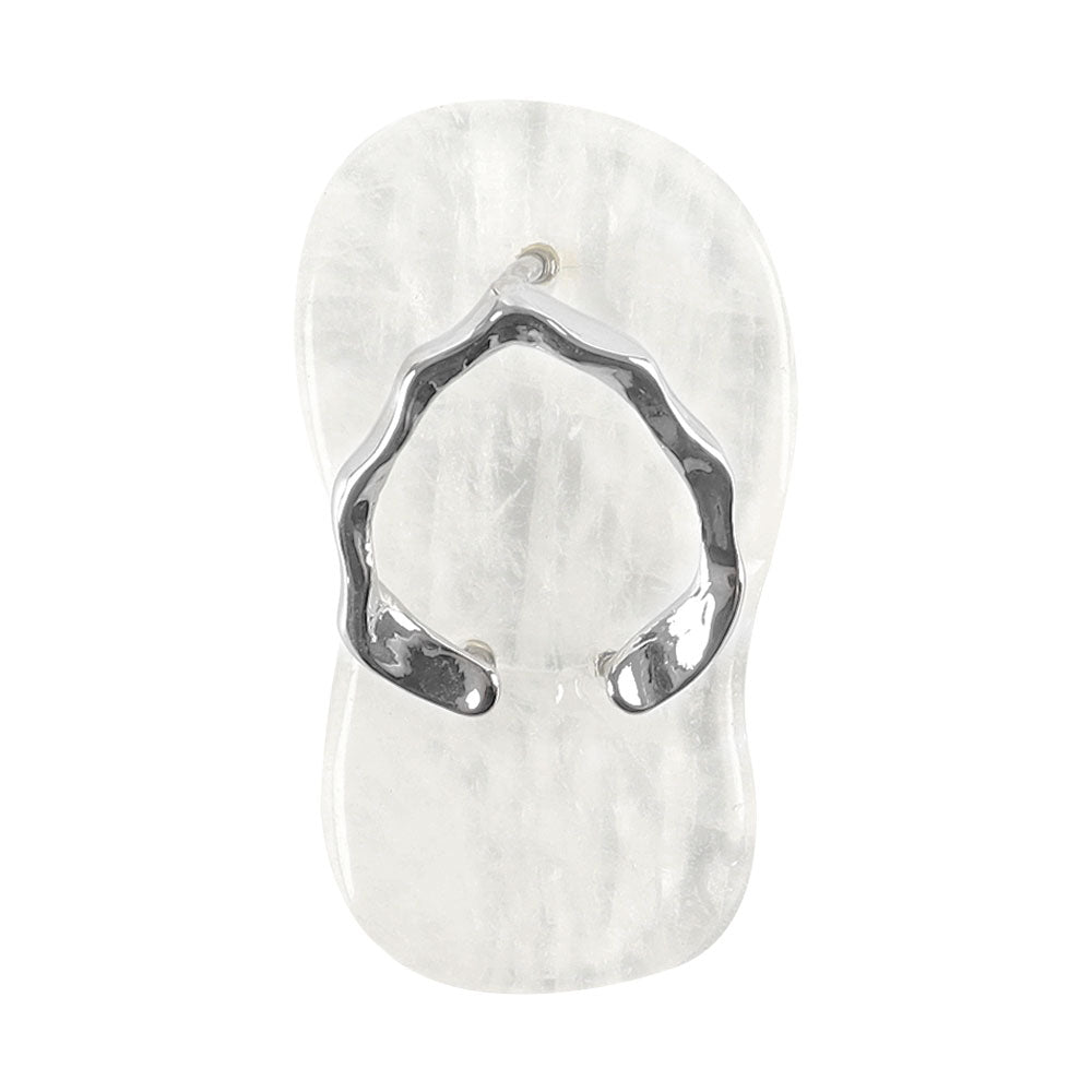 Natural Clear Quartz Mini Crystal Slippers Pendant 1.65 Inches