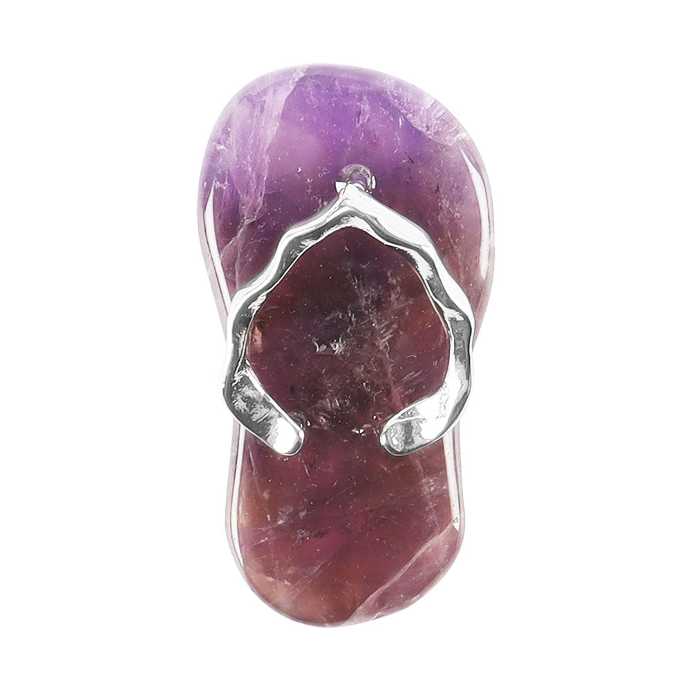 Natural Clear Quartz Mini Crystal Slippers Pendant 1.65 Inches