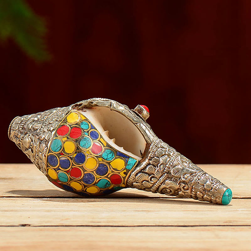 Natural Colorful Shankha Conch Shell Decoration for Zen Decor