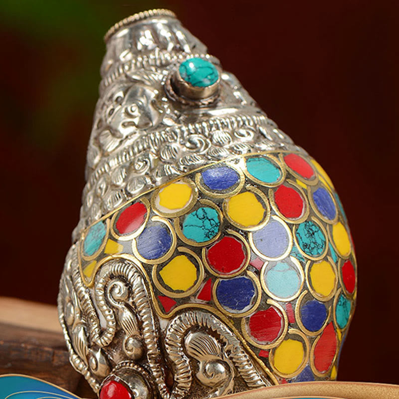 Natural Colorful Shankha Conch Shell Decoration for Zen Decor