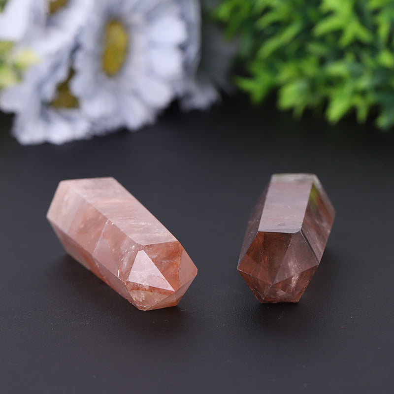 Natural Fire Quartz Crystal Tower 2.4-4.5 Inch Healing Point