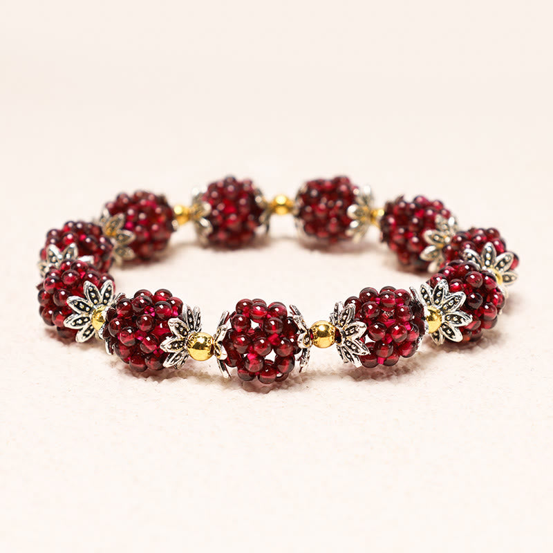 Natural Garnet Healing Bracelet 1.5cm Beads for Passion