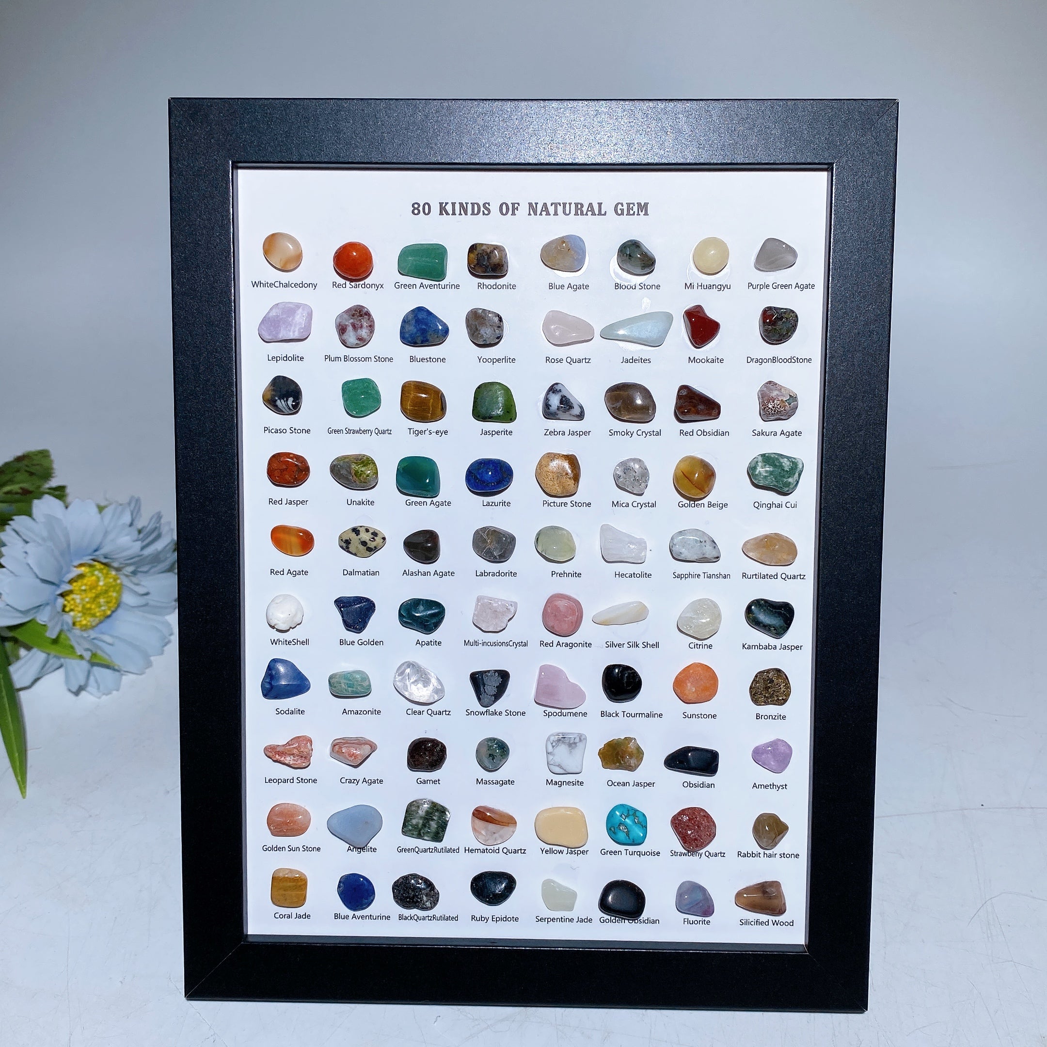 Natural Gem Crystal Frame 17x22cm Healing Display