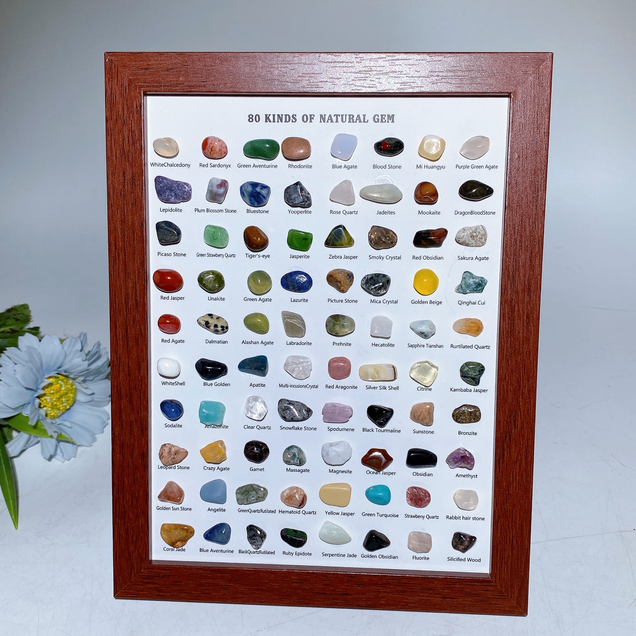 Natural Gem Crystal Frame 17x22cm Healing Display