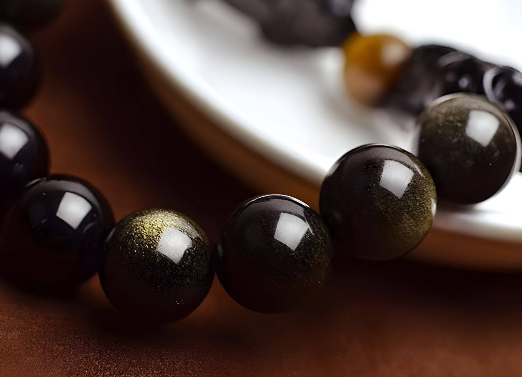 Natural Golden Sheen Obsidian Pi Xiu Bracelet