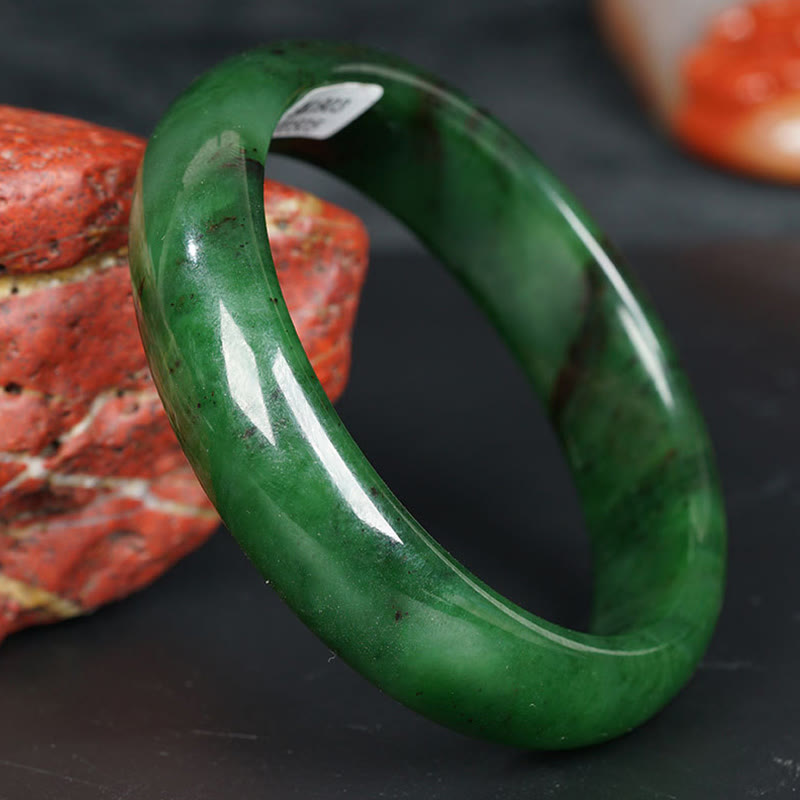 Natural Hetian Cyan Jade Bracelet for Success & Happiness 56mm