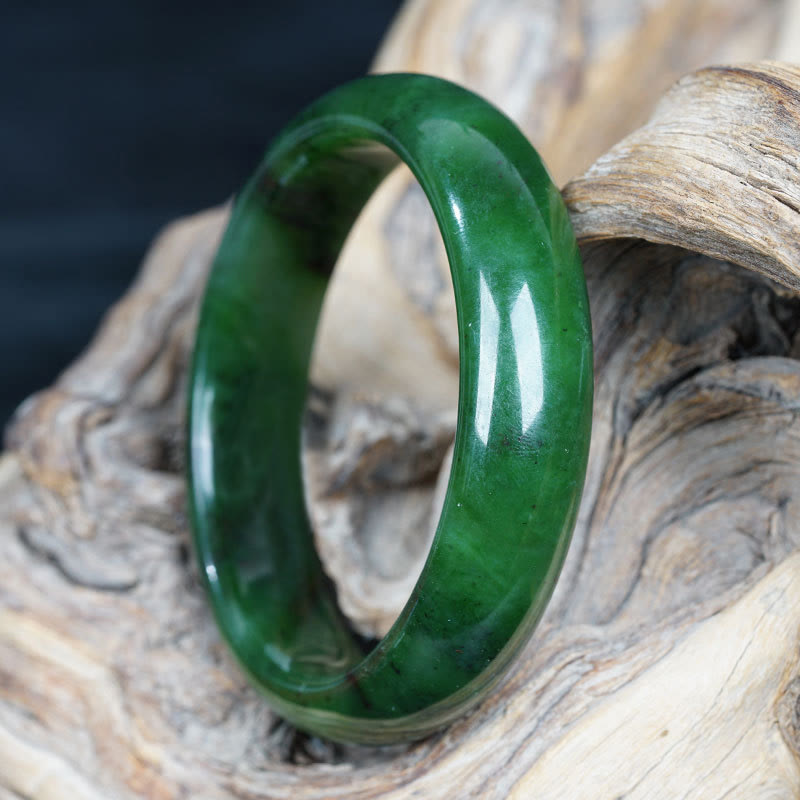 Natural Hetian Cyan Jade Bracelet for Success & Happiness 56mm