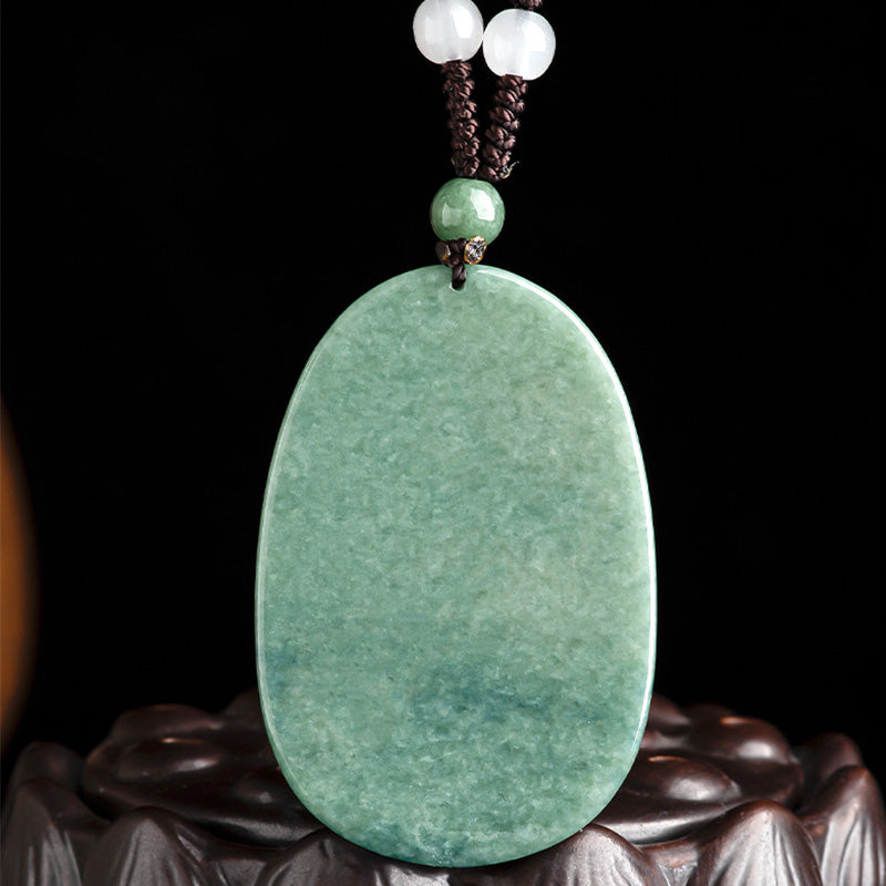 Natural Jade Avalokitesvara Wealth & Success Necklace 45cm