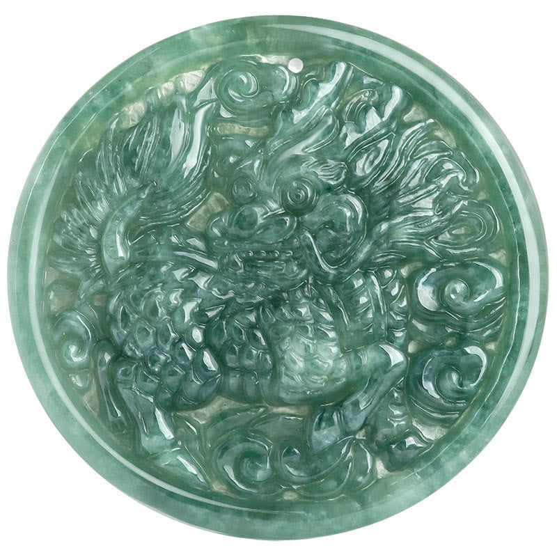Natural Jade Kirin Abundance Necklace | Prosperity & Luck