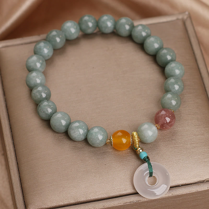Natural Jade Peace Buckle Bracelet for Prosperity & Abundance
