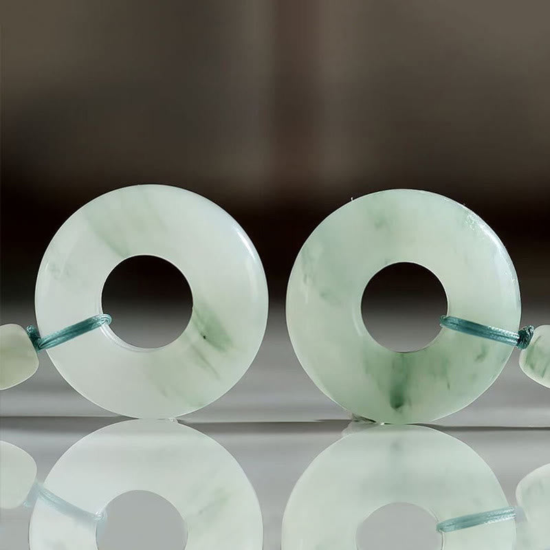 Natural Jade Peace Buckle Prosperity Necklace 45cm