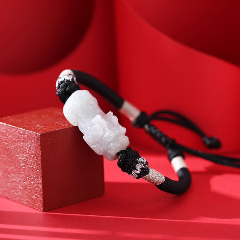 Natural Jade PiXiu Luck Prosperity Bracelet 14-26cm