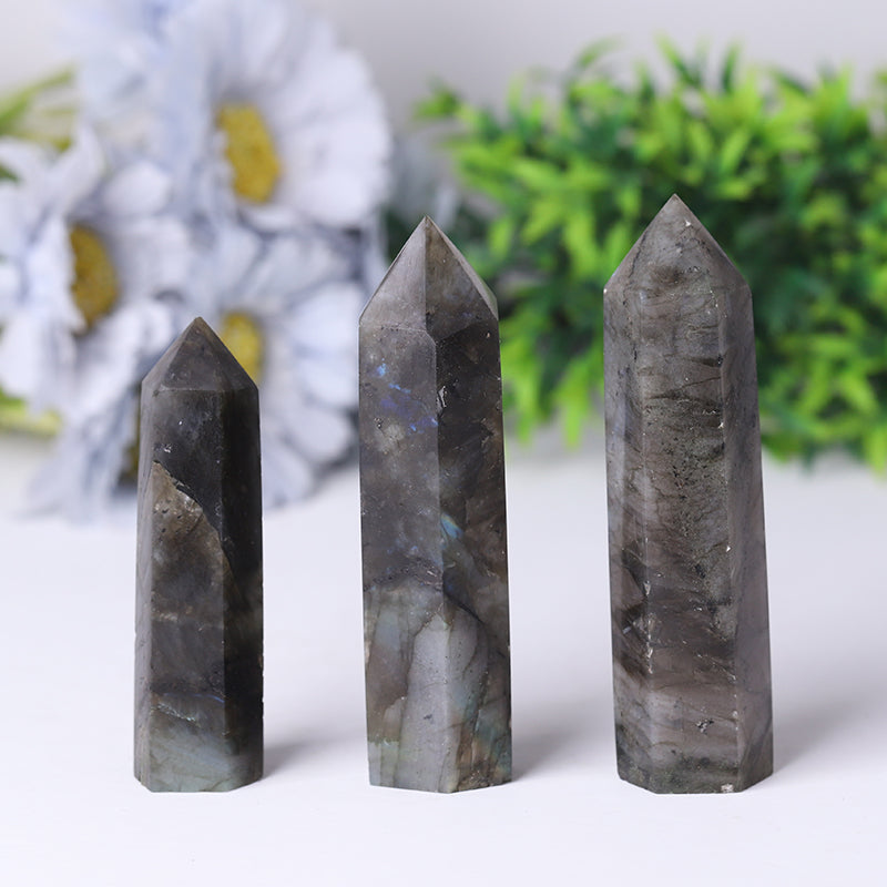 Natural Labradorite Crystal Tower 2.4-4.5 inch Healing Point