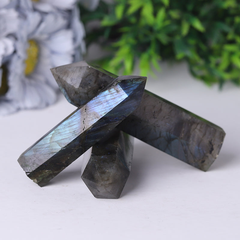 Natural Labradorite Crystal Tower 2.4-4.5 inch Healing Point