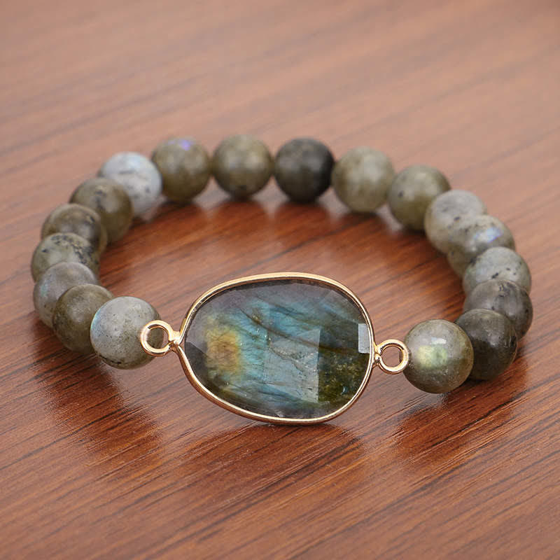 Natural Labradorite & Moonstone Healing Support Bracelet