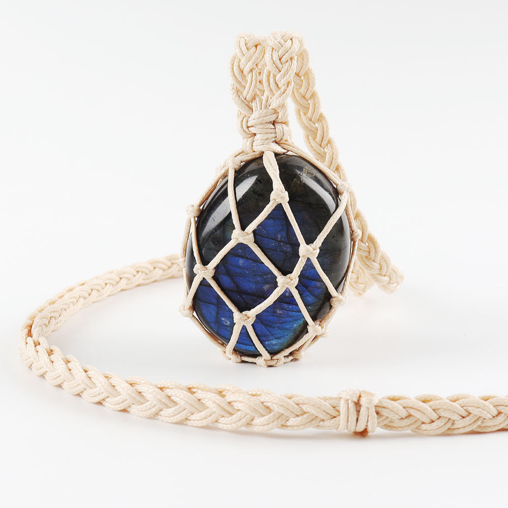 Natural Labradorite Pendant 1.3x1.7in for Protection