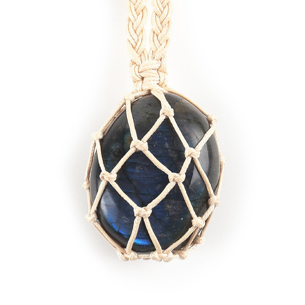 Natural Labradorite Pendant 1.3x1.7in for Protection
