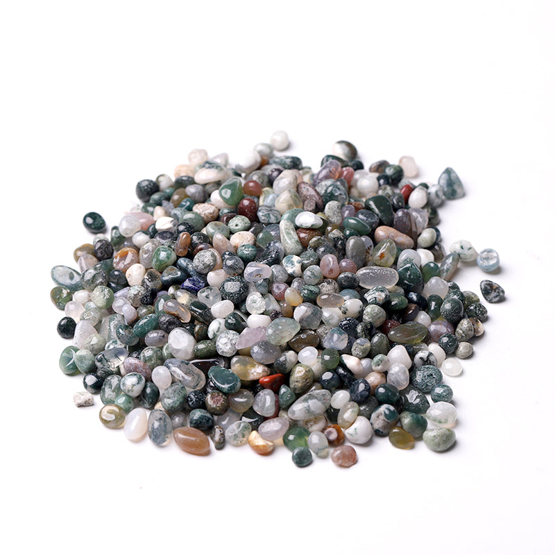 Natural Moss Agate Tumbled Stones Chips 5-9mm