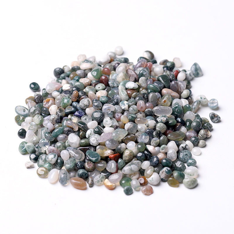 Natural Moss Agate Tumbled Stones Chips 5-9mm