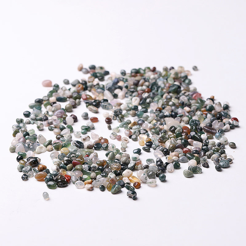Natural Moss Agate Tumbled Stones Chips 5-9mm