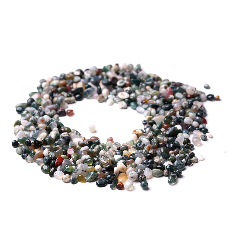 Natural Moss Agate Tumbled Stones Chips 5-9mm