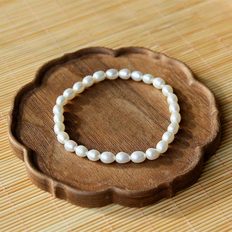 Natural Pearl Healing Beaded Bracelet 4-5mm for Optimism