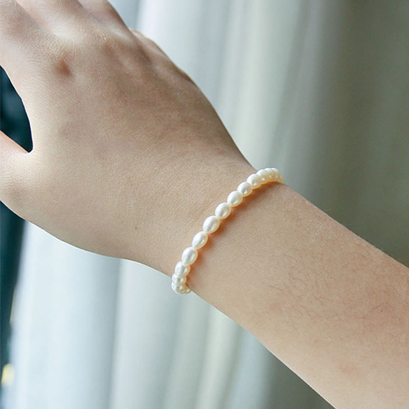 Natural Pearl Healing Beaded Bracelet 4-5mm for Optimism