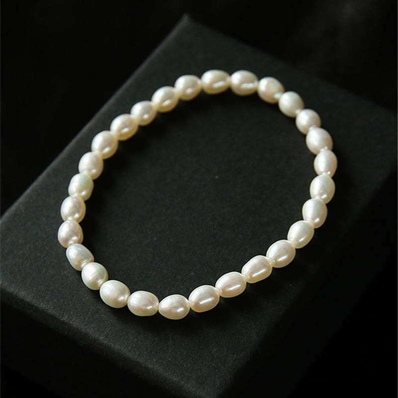 Natural Pearl Healing Beaded Bracelet 4-5mm for Optimism