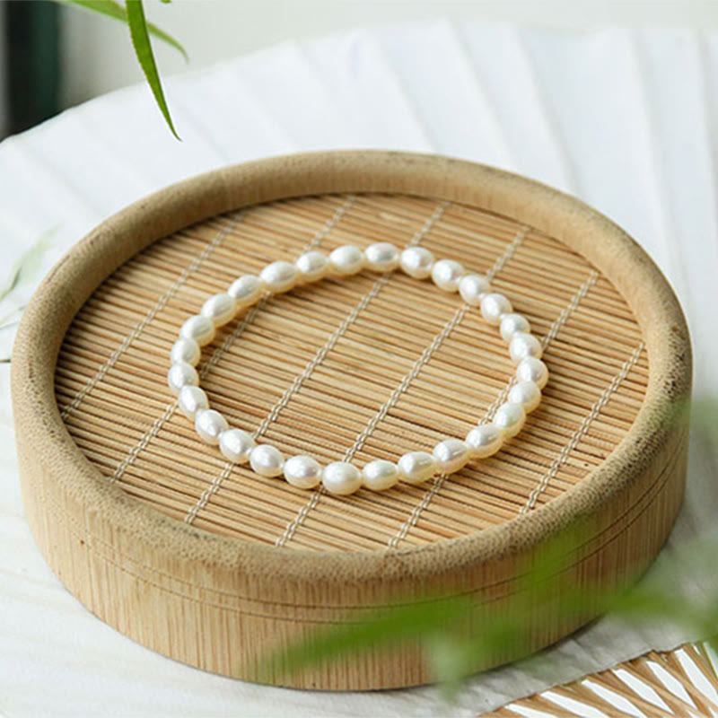 Natural Pearl Healing Beaded Bracelet 4-5mm for Optimism
