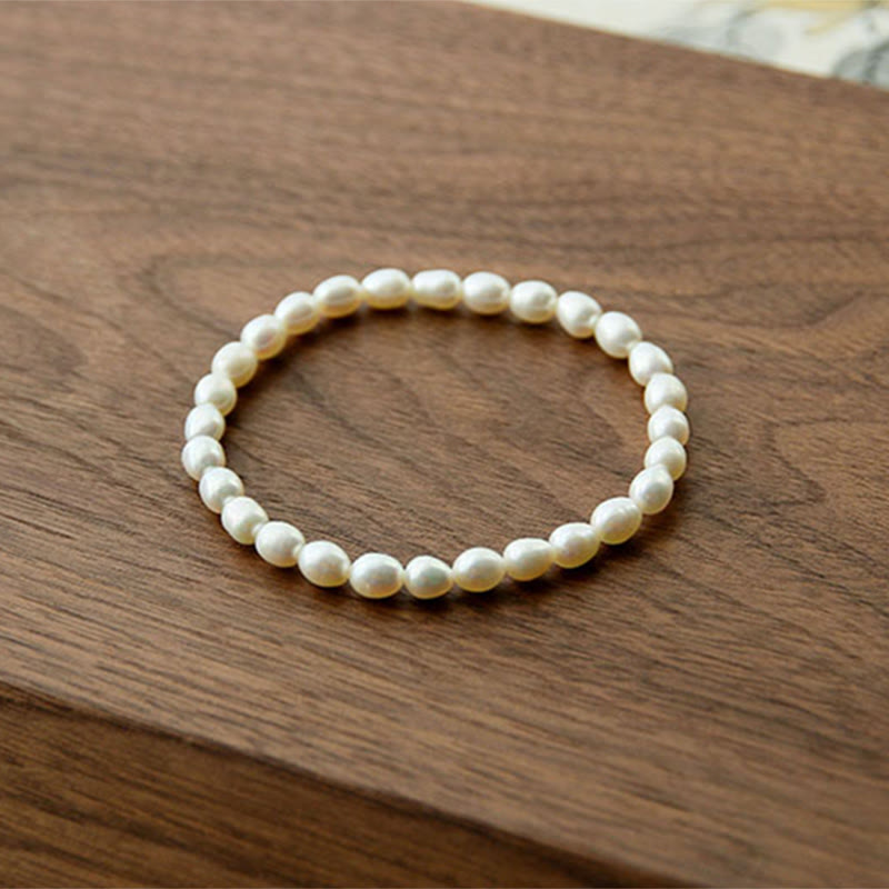 Natural Pearl Healing Beaded Bracelet 4-5mm for Optimism