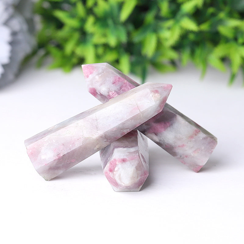 Natural Pink Tourmaline Crystal Point 2.4-4.5in Healing Stone