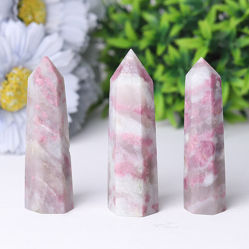 Natural Pink Tourmaline Crystal Point 2.4-4.5in Healing Stone
