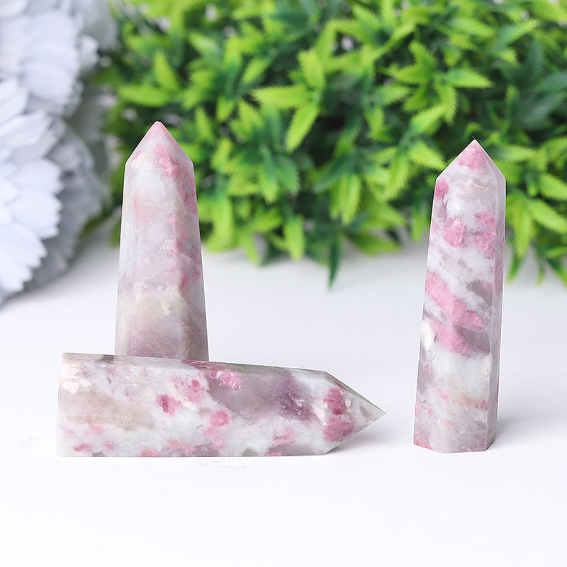 Natural Pink Tourmaline Crystal Point 2.4-4.5in Healing Stone