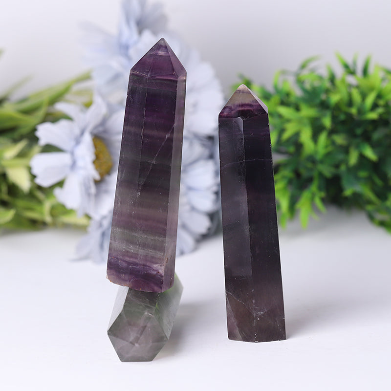 Natural Rainbow Fluorite Crystal Tower 2.4-4.5 inch Points