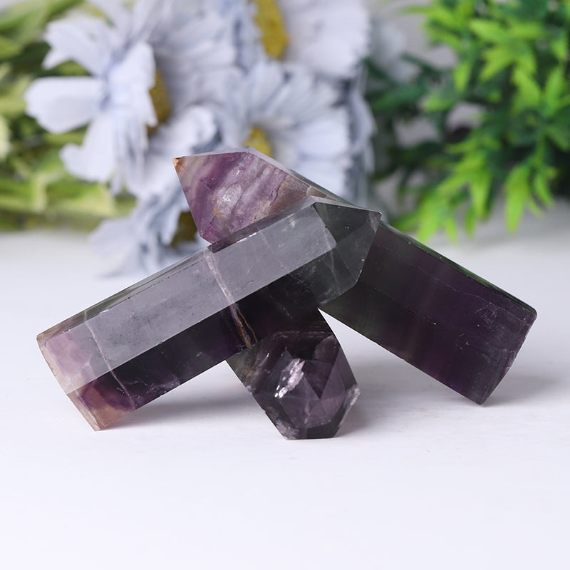Natural Rainbow Fluorite Crystal Towers 2.4-4.5 in for Energy Healing