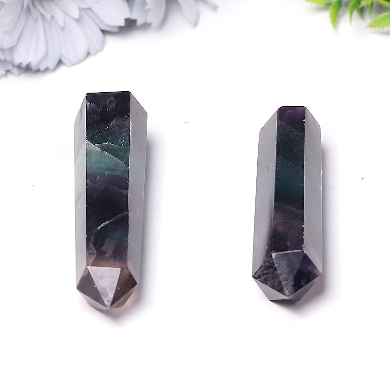 Natural Rainbow Fluorite Double Point Crystal Tower 3in