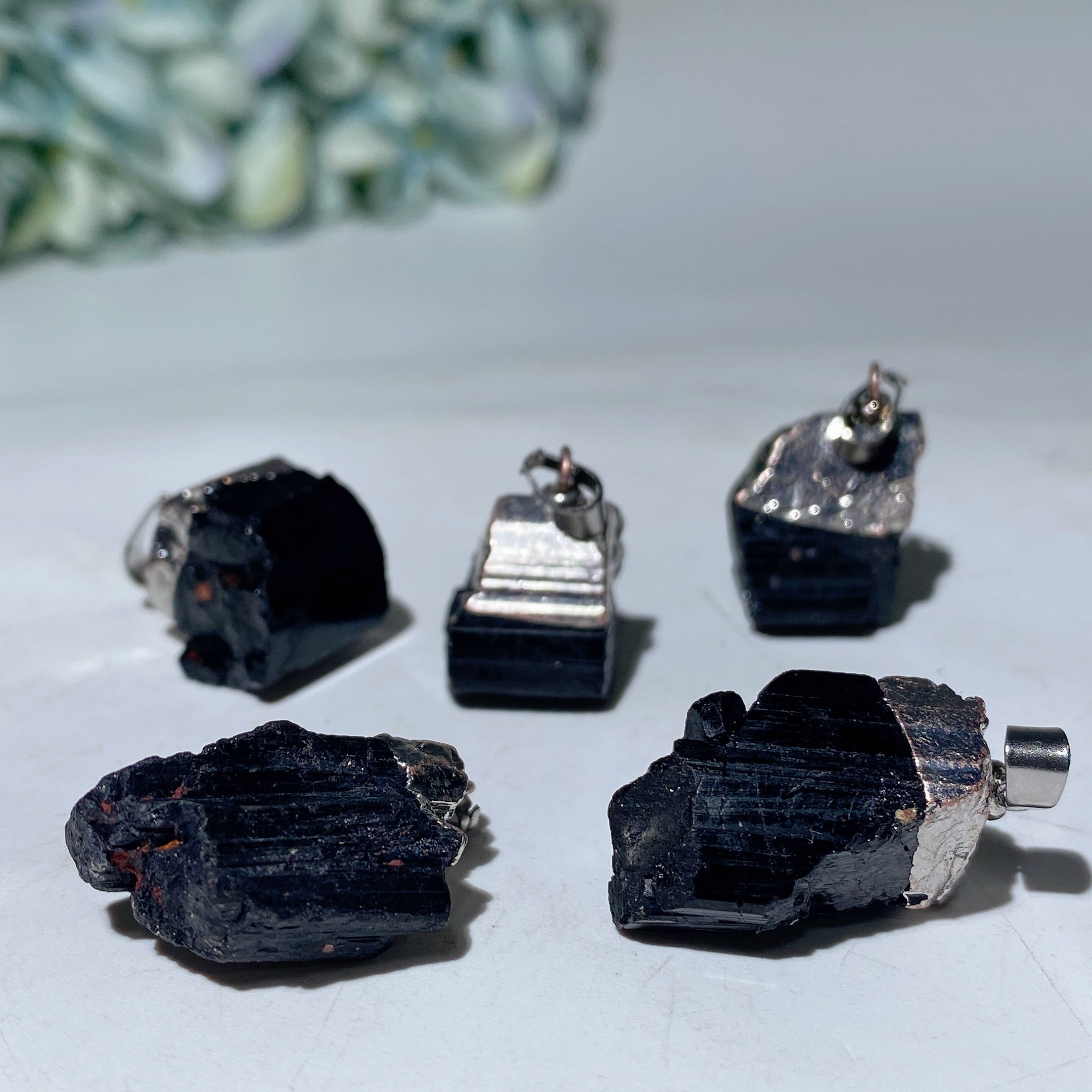 Natural Raw Black Tourmaline Pendant 15-25mm Healing Crystal