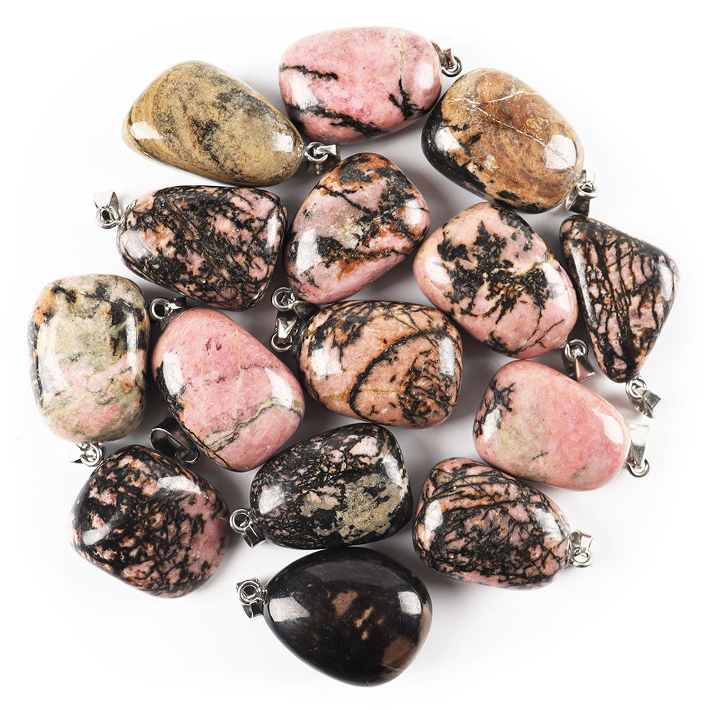 Natural Rhodonite Healing Crystal Pendant 0.8-1.1 inch