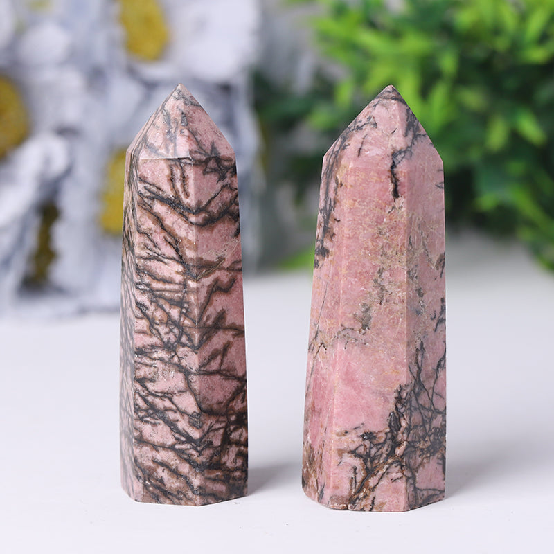 Natural Rhodonite Healing Tower 2.4-4.5 in Points