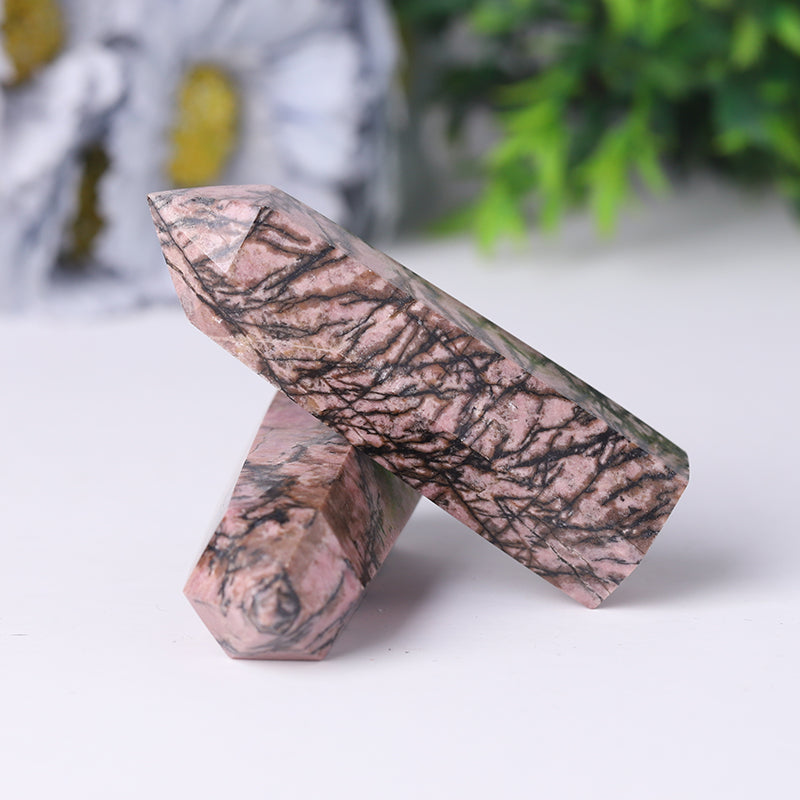 Natural Rhodonite Healing Tower 2.4-4.5 in Points