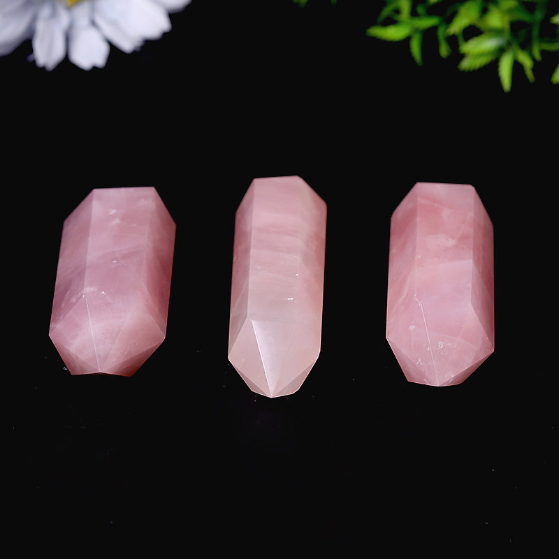Natural Rose Quartz Double Terminated Points 2.5-4.5in | Healing Sounds