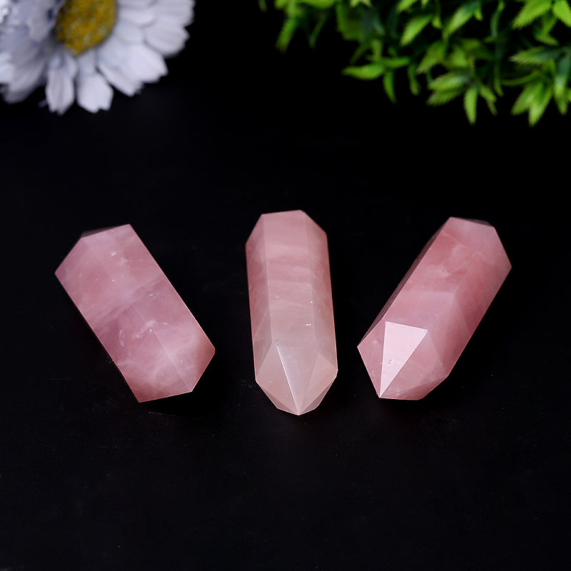 Natural Rose Quartz Double Terminated Points 2.5-4.5in | Healing Sounds