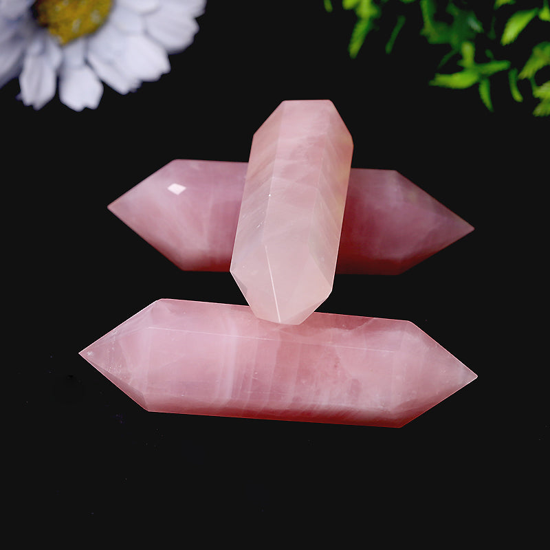 Natural Rose Quartz Double Terminated Points 2.5-4.5in | Healing Sounds
