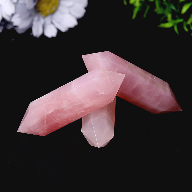 Natural Rose Quartz Double Terminated Points 2.5-4.5in | Healing Sounds