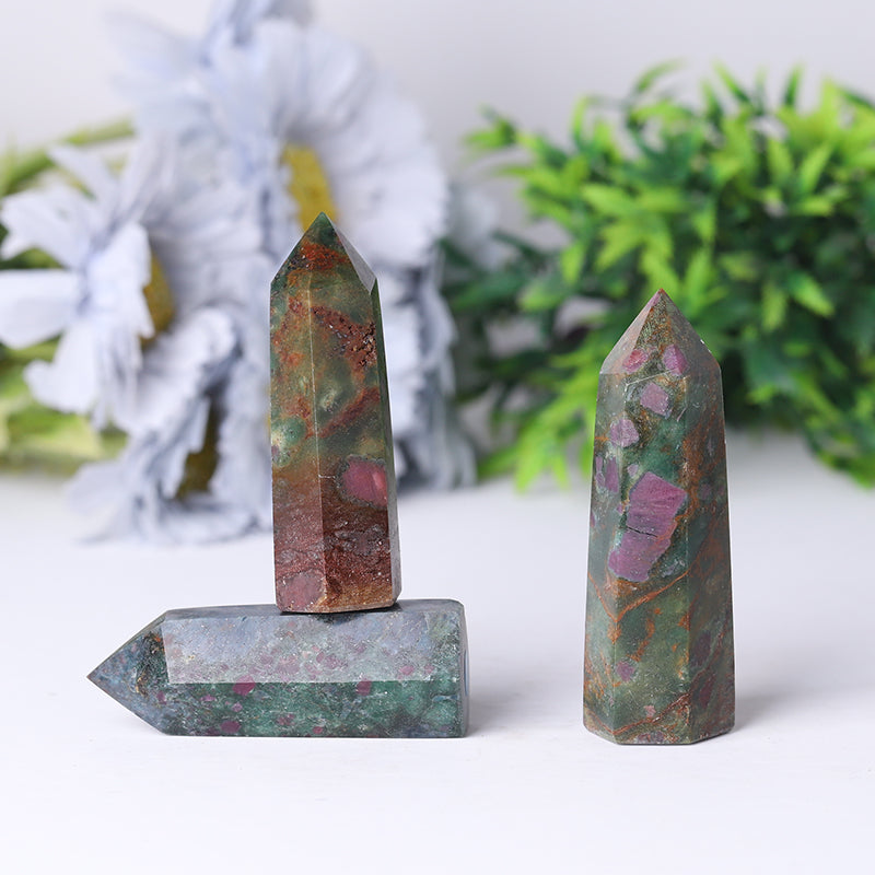 Natural Ruby Kyanite Healing Tower 2.4-4.5in for Protection