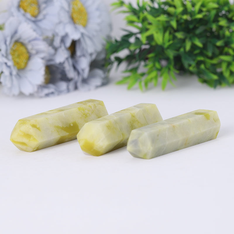Natural Serpentine Jade Crystal Tower 2.4-4.5 inch Healing Point
