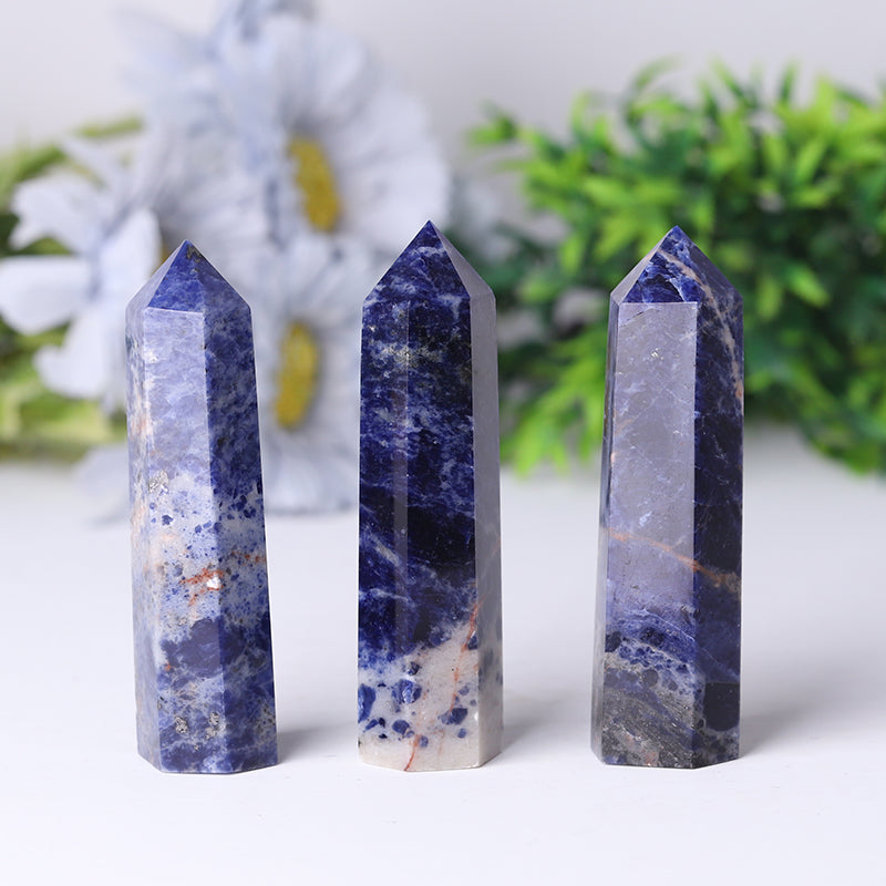 Natural Sodalite Crystal Point 2.4-4.5 Inches Healing Stone