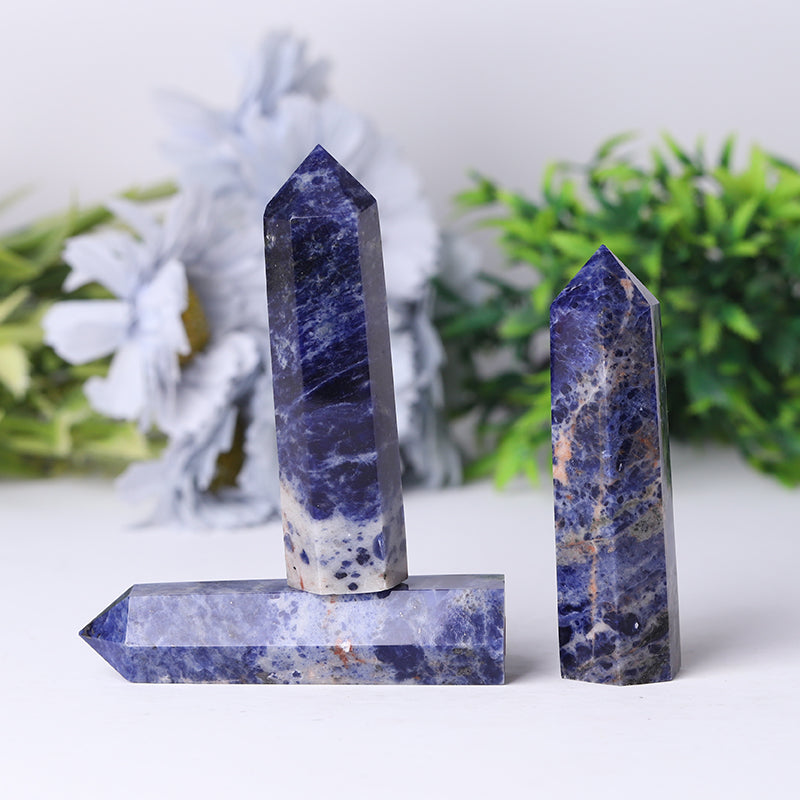 Natural Sodalite Crystal Point 2.4-4.5 Inches Healing Stone