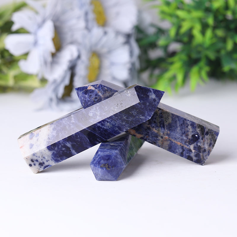 Natural Sodalite Crystal Point 2.4-4.5 Inches Healing Stone