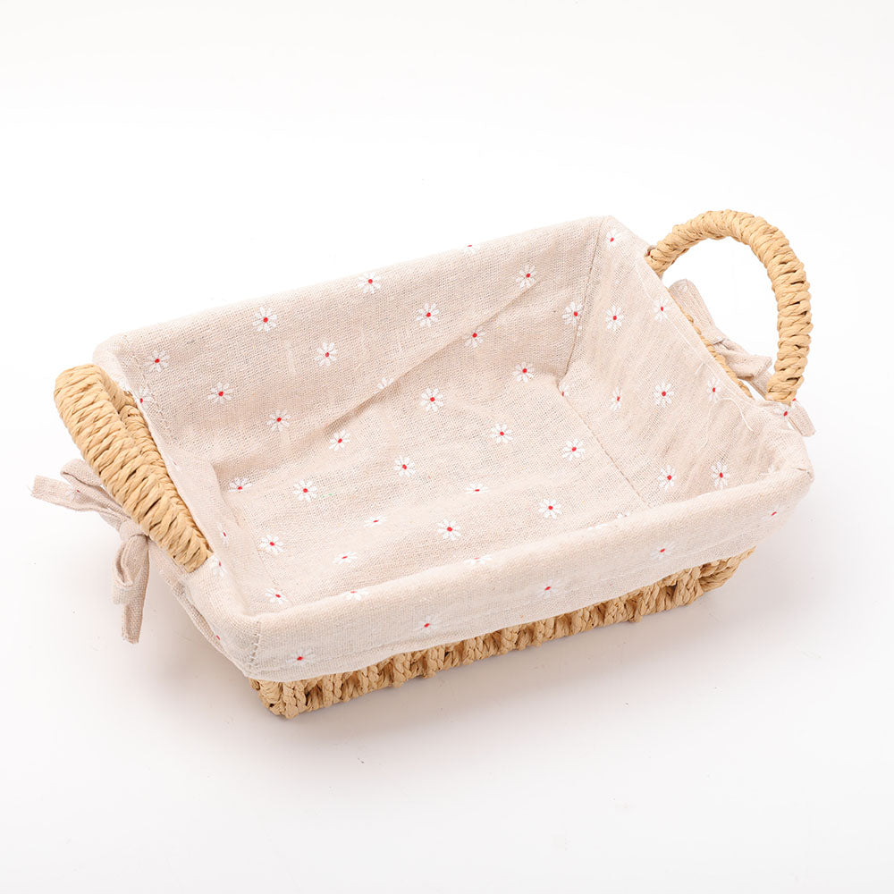 Natural Straw Basket with Linen Lining for Spiritual Home Accents